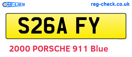 S26AFY are the vehicle registration plates.