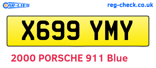 X699YMY are the vehicle registration plates.
