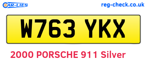 W763YKX are the vehicle registration plates.