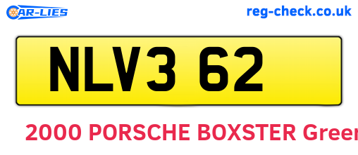 NLV362 are the vehicle registration plates.