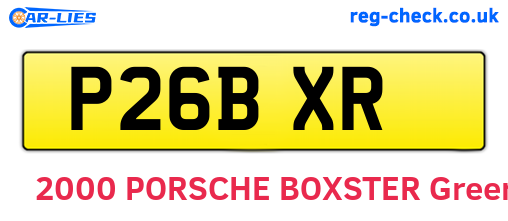 P26BXR are the vehicle registration plates.