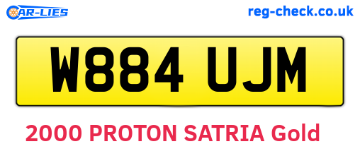 W884UJM are the vehicle registration plates.