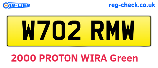 W702RMW are the vehicle registration plates.