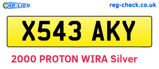 X543AKY are the vehicle registration plates.