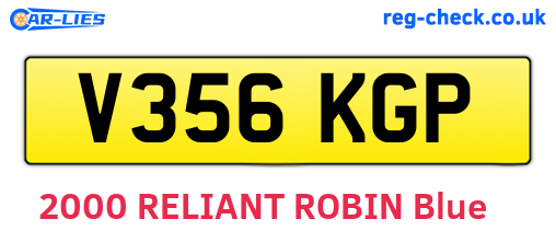 V356KGP are the vehicle registration plates.