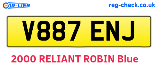 V887ENJ are the vehicle registration plates.