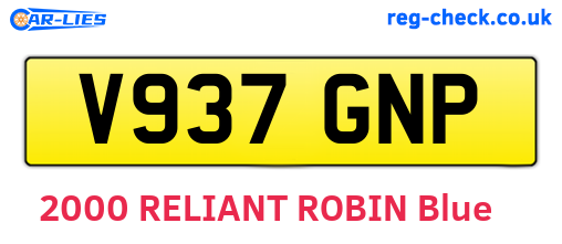 V937GNP are the vehicle registration plates.