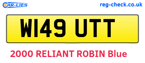 W149UTT are the vehicle registration plates.