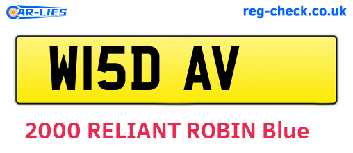 W15DAV are the vehicle registration plates.