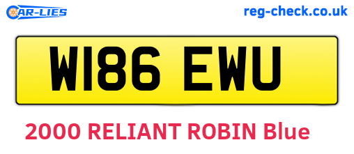 W186EWU are the vehicle registration plates.