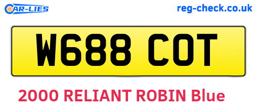 W688COT are the vehicle registration plates.