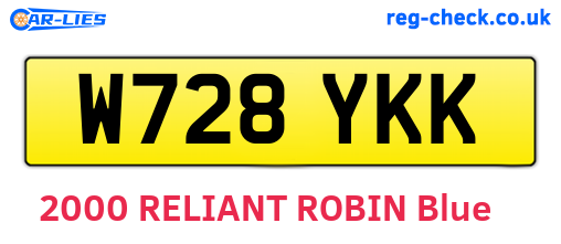 W728YKK are the vehicle registration plates.