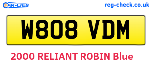 W808VDM are the vehicle registration plates.
