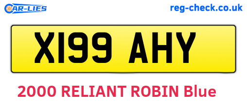 X199AHY are the vehicle registration plates.
