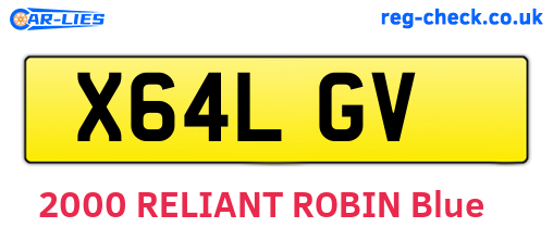 X64LGV are the vehicle registration plates.