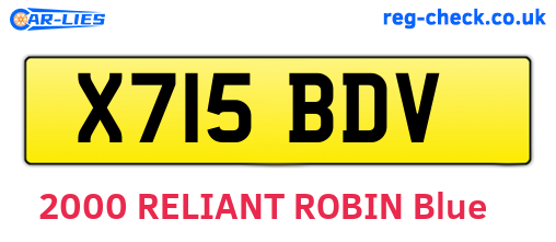 X715BDV are the vehicle registration plates.