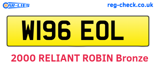 W196EOL are the vehicle registration plates.