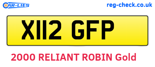 X112GFP are the vehicle registration plates.