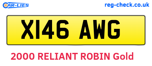 X146AWG are the vehicle registration plates.