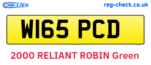 W165PCD are the vehicle registration plates.