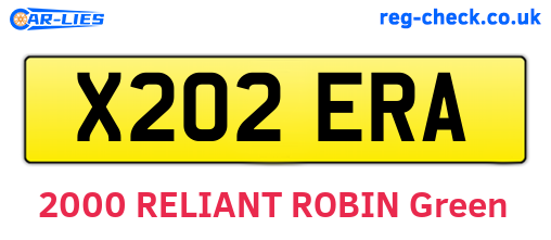 X202ERA are the vehicle registration plates.
