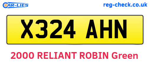 X324AHN are the vehicle registration plates.