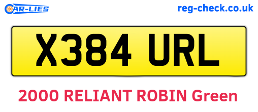 X384URL are the vehicle registration plates.
