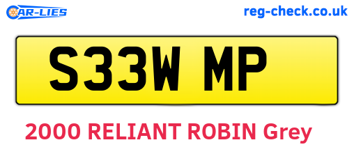 S33WMP are the vehicle registration plates.