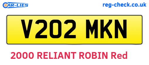 V202MKN are the vehicle registration plates.