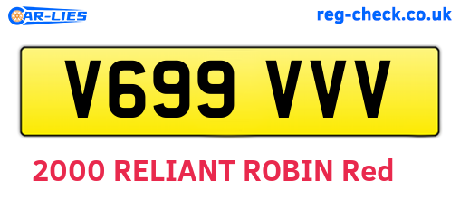 V699VVV are the vehicle registration plates.