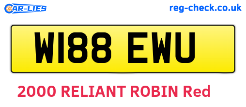 W188EWU are the vehicle registration plates.