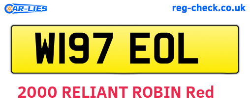 W197EOL are the vehicle registration plates.
