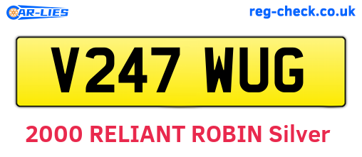 V247WUG are the vehicle registration plates.