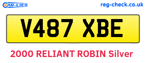 V487XBE are the vehicle registration plates.