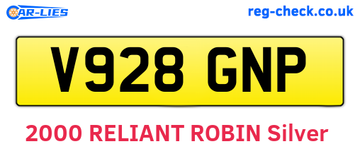 V928GNP are the vehicle registration plates.