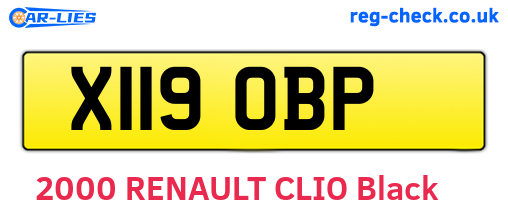 X119OBP are the vehicle registration plates.