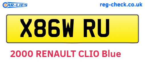 X86WRU are the vehicle registration plates.