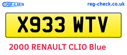 X933WTV are the vehicle registration plates.