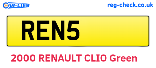 REN5 are the vehicle registration plates.