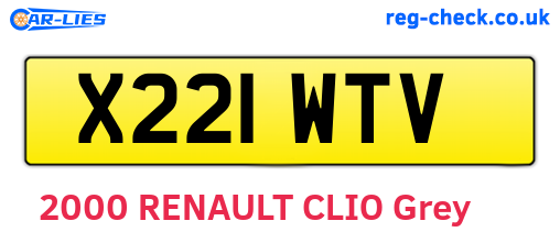 X221WTV are the vehicle registration plates.