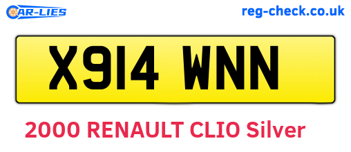 X914WNN are the vehicle registration plates.