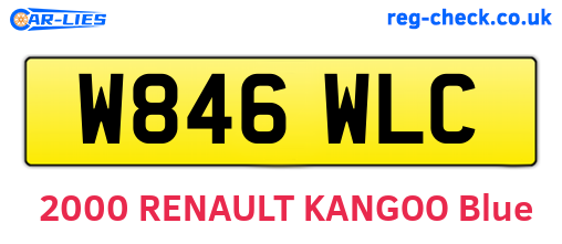 W846WLC are the vehicle registration plates.