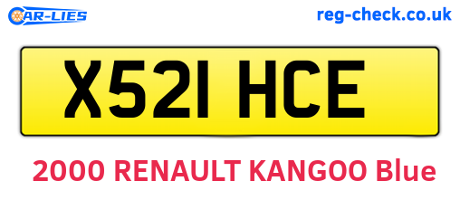 X521HCE are the vehicle registration plates.