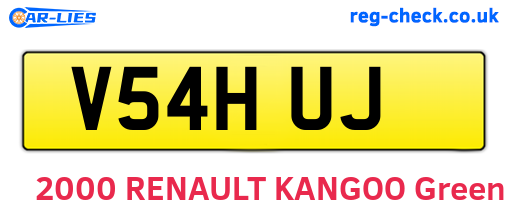 V54HUJ are the vehicle registration plates.