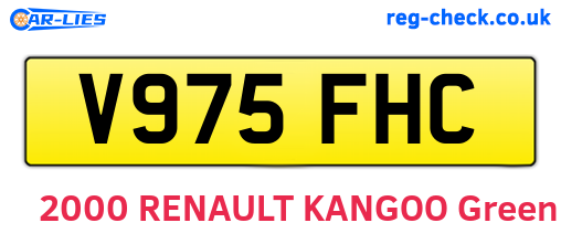 V975FHC are the vehicle registration plates.