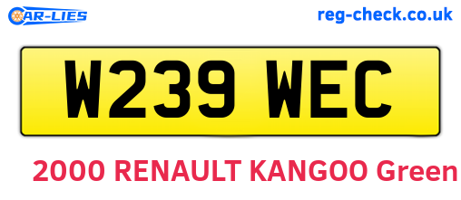 W239WEC are the vehicle registration plates.
