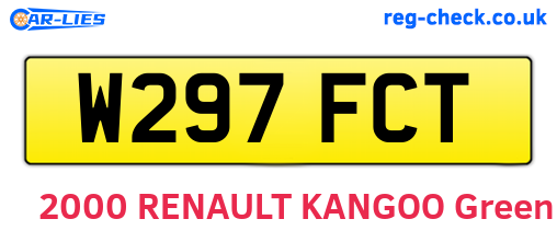 W297FCT are the vehicle registration plates.