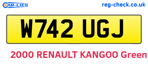 W742UGJ are the vehicle registration plates.