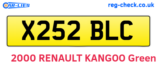 X252BLC are the vehicle registration plates.