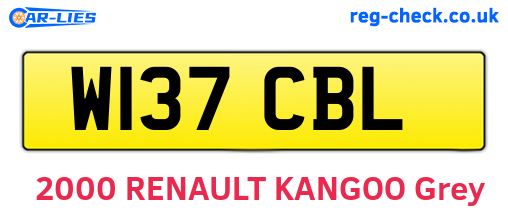 W137CBL are the vehicle registration plates.